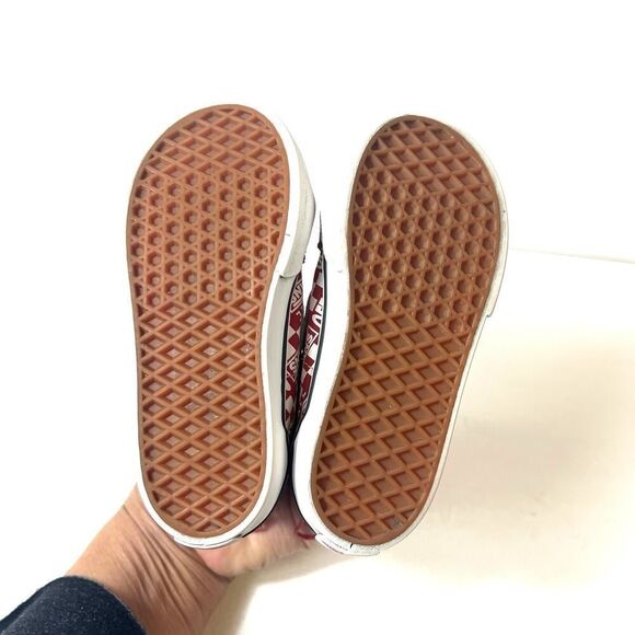 Vans Off The Wall Kid Toddler 7 Suede/Canvas Lace Up Shoe Sneaker Red Sk8 Hi Zip - Picture 12 of 12